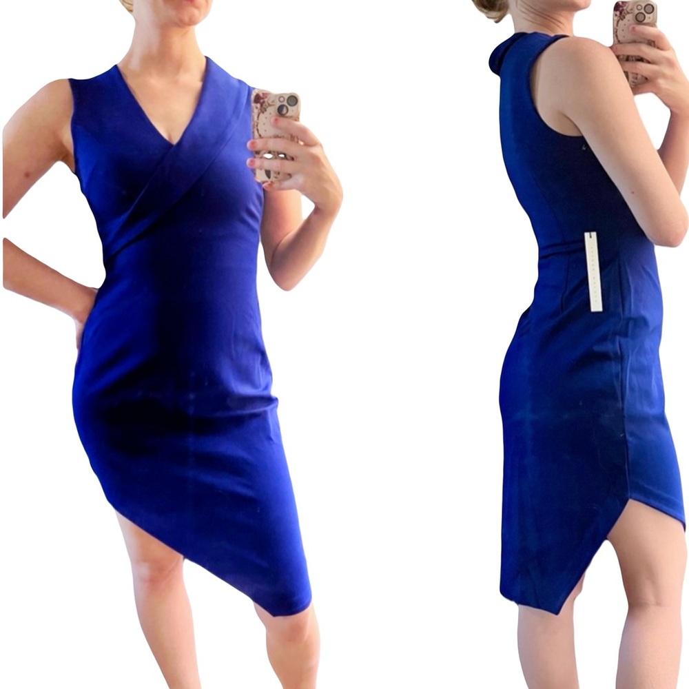 NWT Susana Monaco Cobalt Blue Cocopaa Angled Hem Dress Sz 4